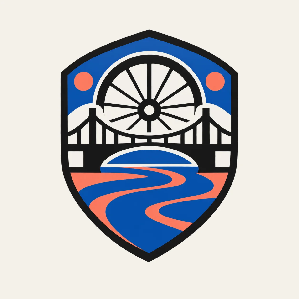 a neighborhood cycling club; shared urban routes; a compact shield