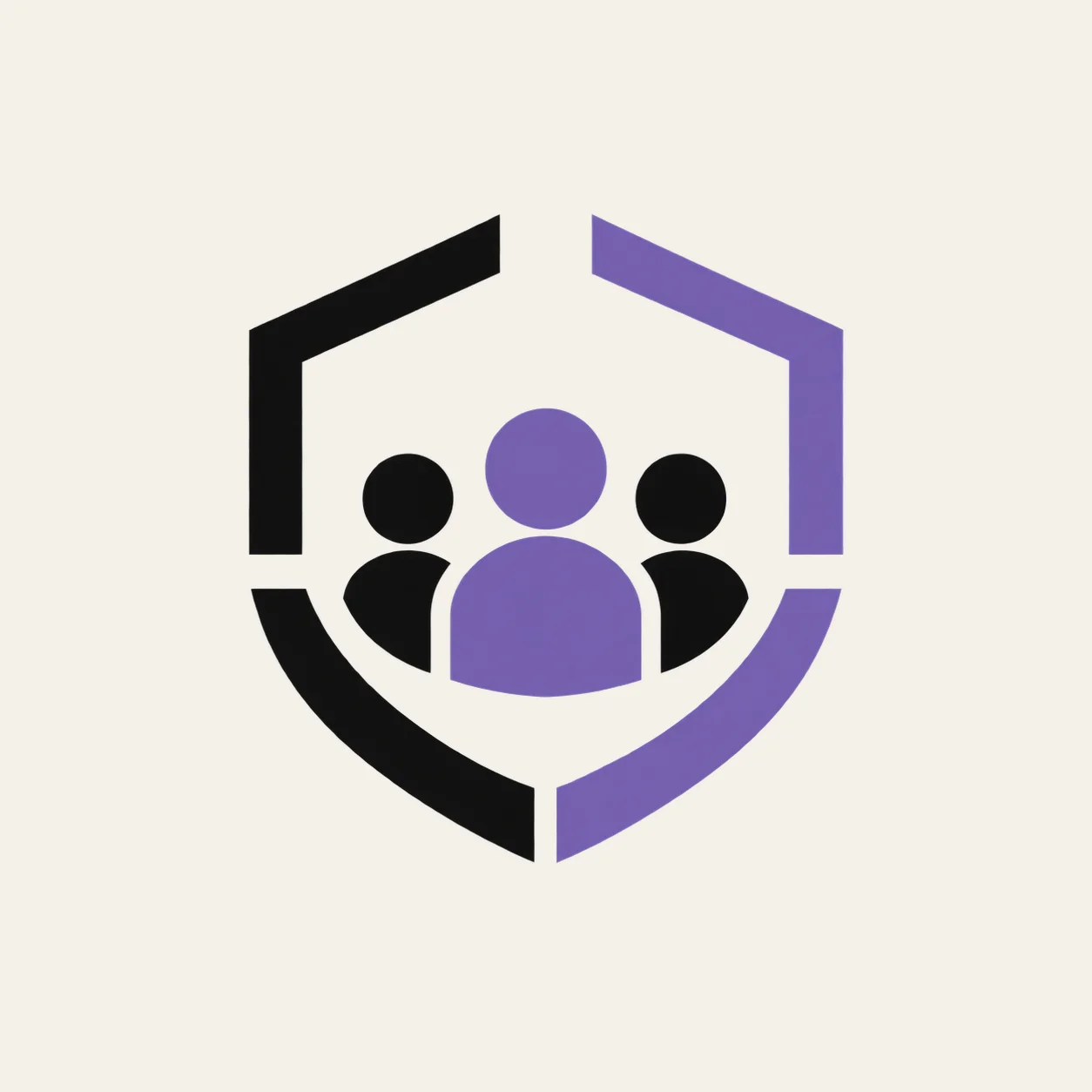 a digital privacy collective; a shield made from open angles; protected participation